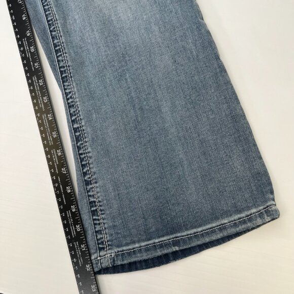 Seven7 Jean Women 18 Plus Boot Cut Mid 38x32 Distress Denim Luxe Retro Core Ex - Picture 15 of 16